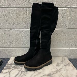 Rouge Knee High Faux Suede/Lycra Boots Black Woman’s Size 7.5